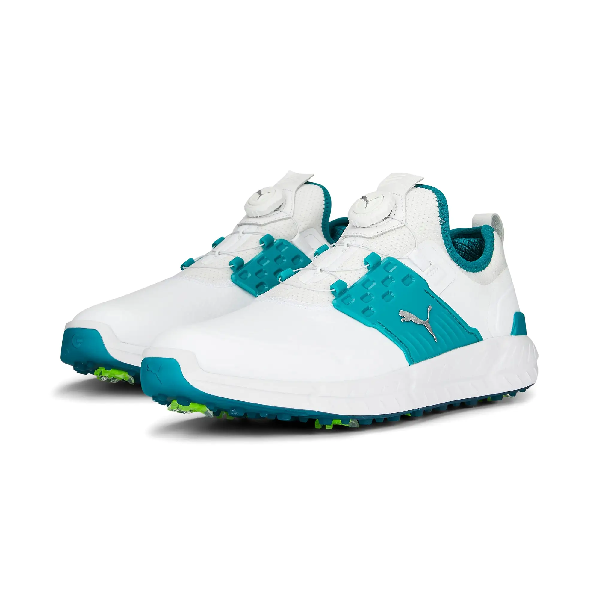 IGNITE ARTICULATE DISC Golf Shoes | Puma White / Puma Silver / Green Lagoon