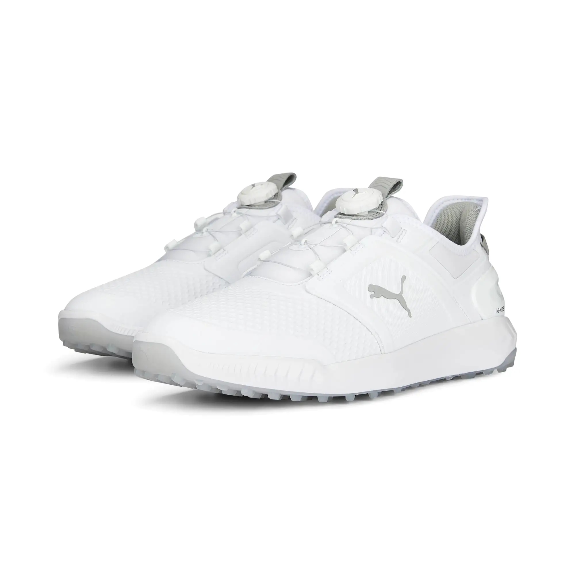 IGNITE ELEVATE DISC Spikeless Golf Shoes | Puma White / Puma Silver