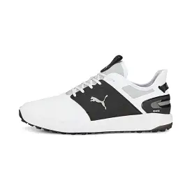 IGNITE ELEVATE Spikeless Golf Shoes | Puma White / Puma Black / Metallic Silver