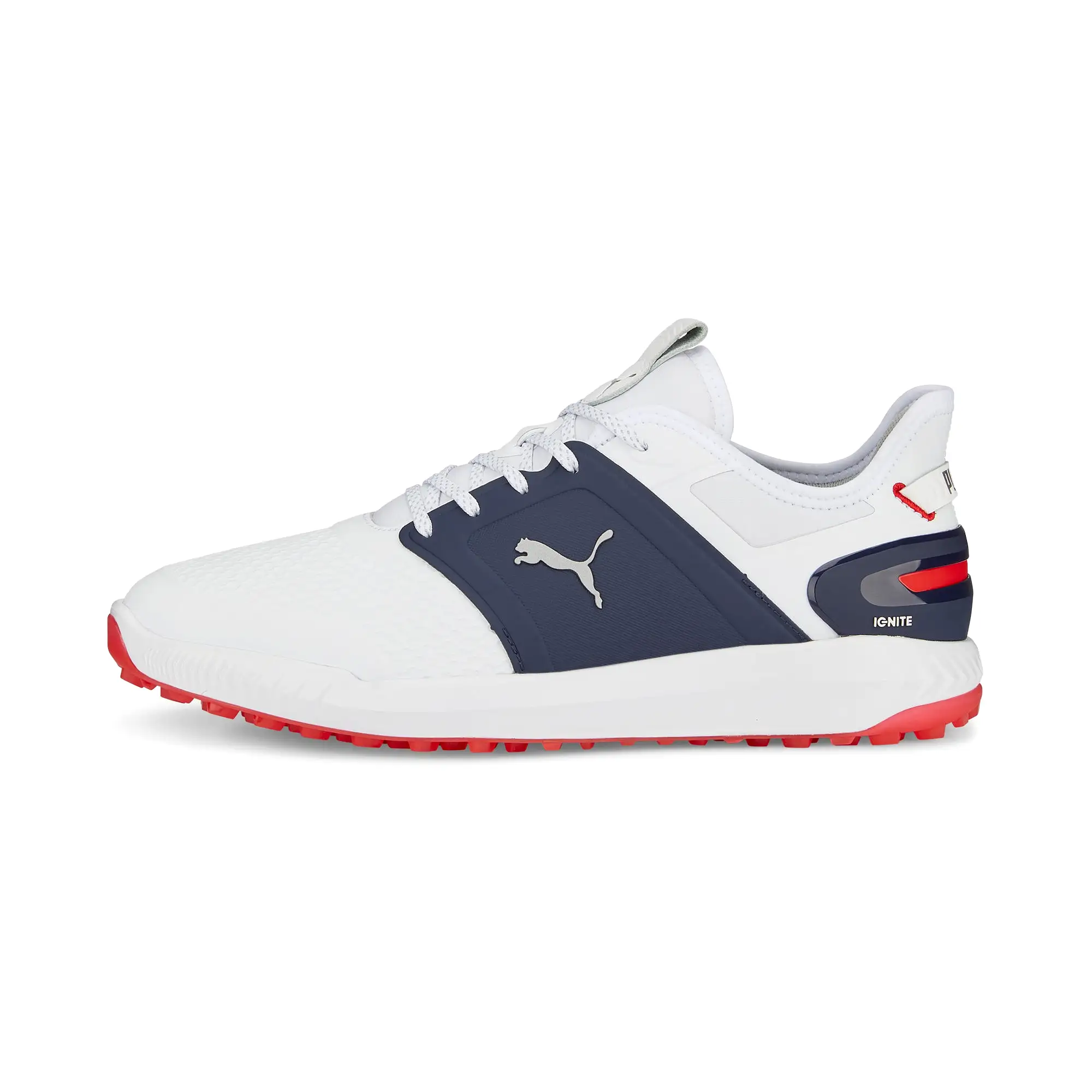 IGNITE ELEVATE Spikeless Golf Shoes | Puma White / Puma Silver / Puma Navy