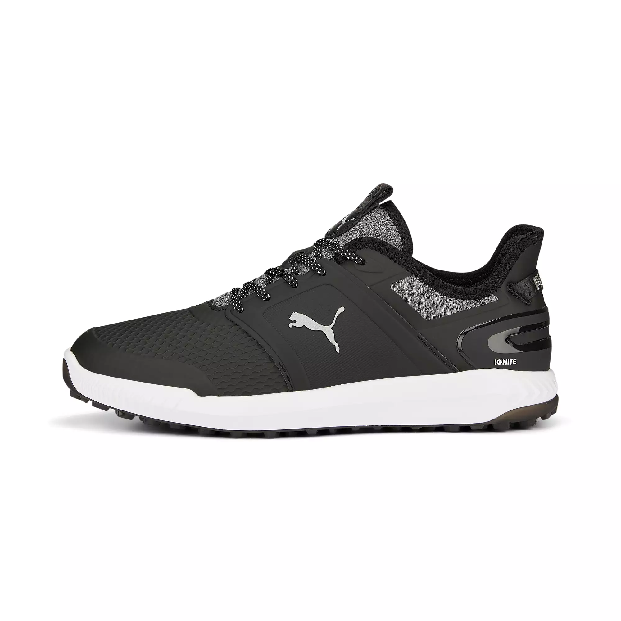 IGNITE ELEVATE Wide Spikeless Golf Shoes | Puma Black / Puma Silver