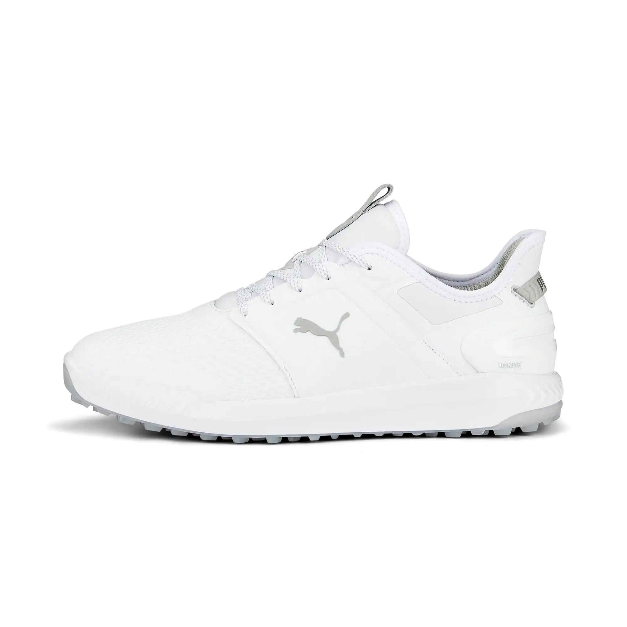 IGNITE ELEVATE Wide Spikeless Golf Shoes | Puma White / Puma Silver