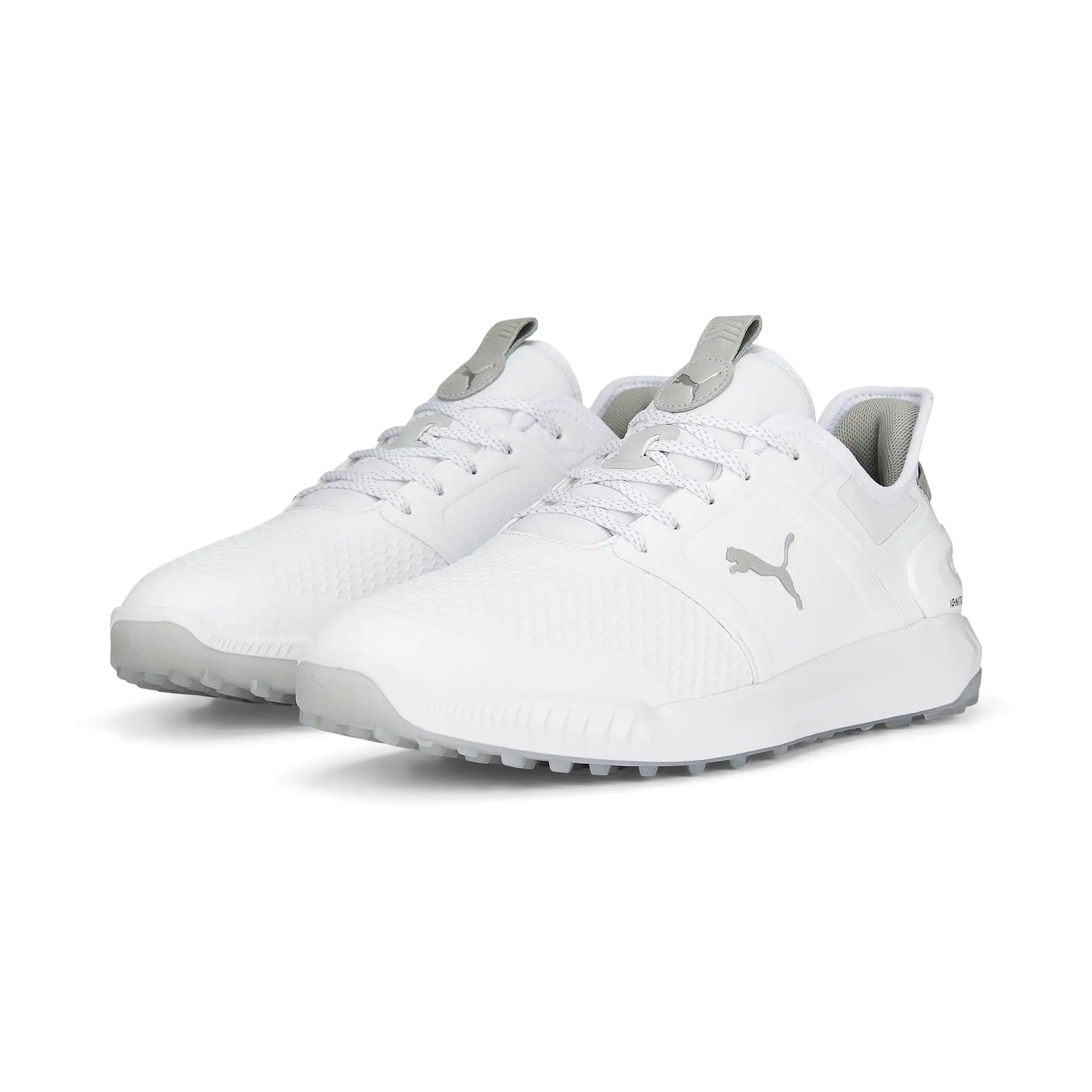 IGNITE ELEVATE Wide Spikeless Golf Shoes | Puma White / Puma Silver