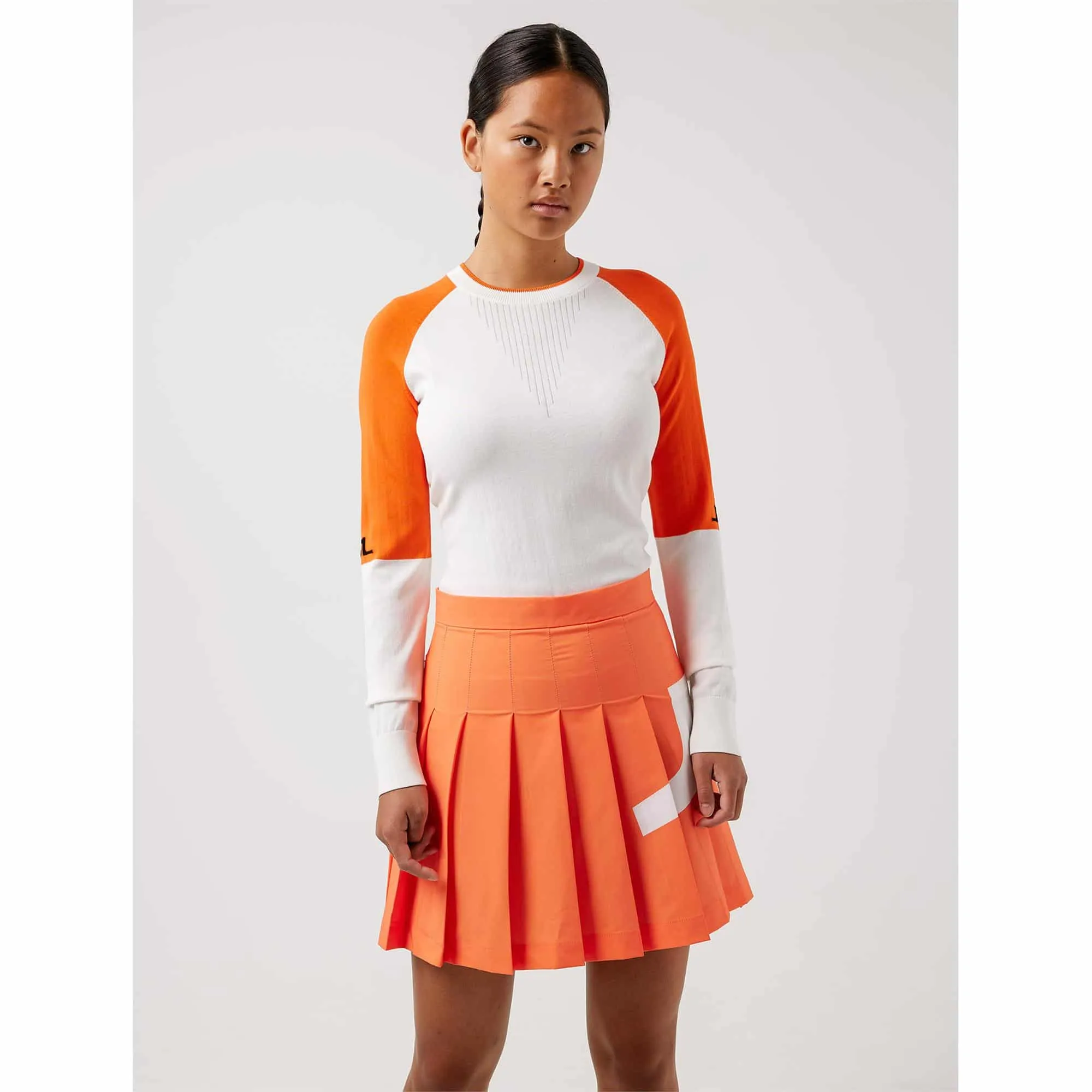 J Lindeberg Jackie Ladies Golf Sweater Tiger Orange