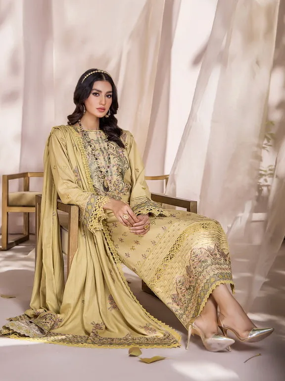 Jahan-e-Sukhan by Humdum Embroidered Peach Unstitched 3Pc Suit D-02