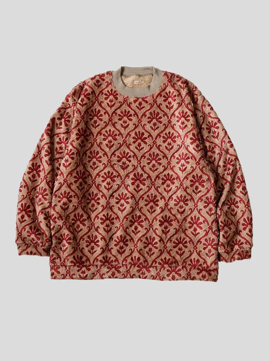 Kapital Yosemite arabesque pattern fleece BIG crew sweater