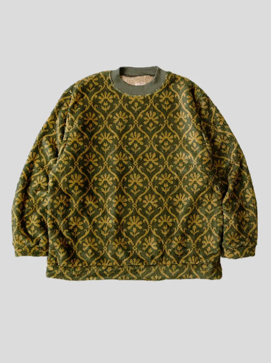 Kapital Yosemite arabesque pattern fleece BIG crew sweater