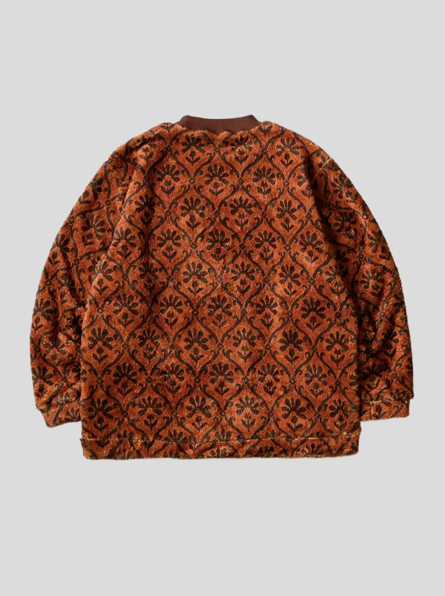 Kapital Yosemite arabesque pattern fleece BIG crew sweater