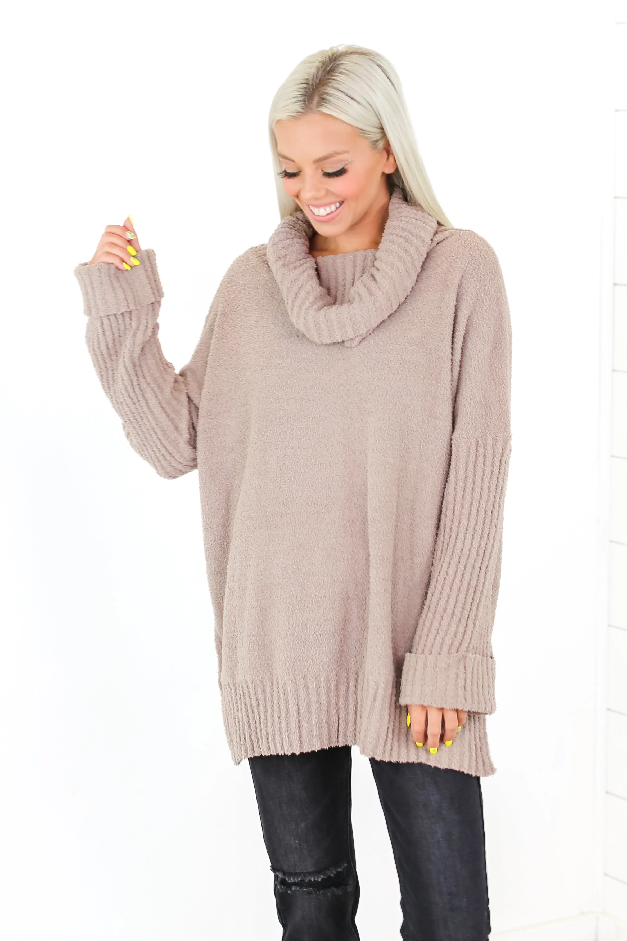 Keep It Comfy Cowl Neck Sweater - 2 Colors