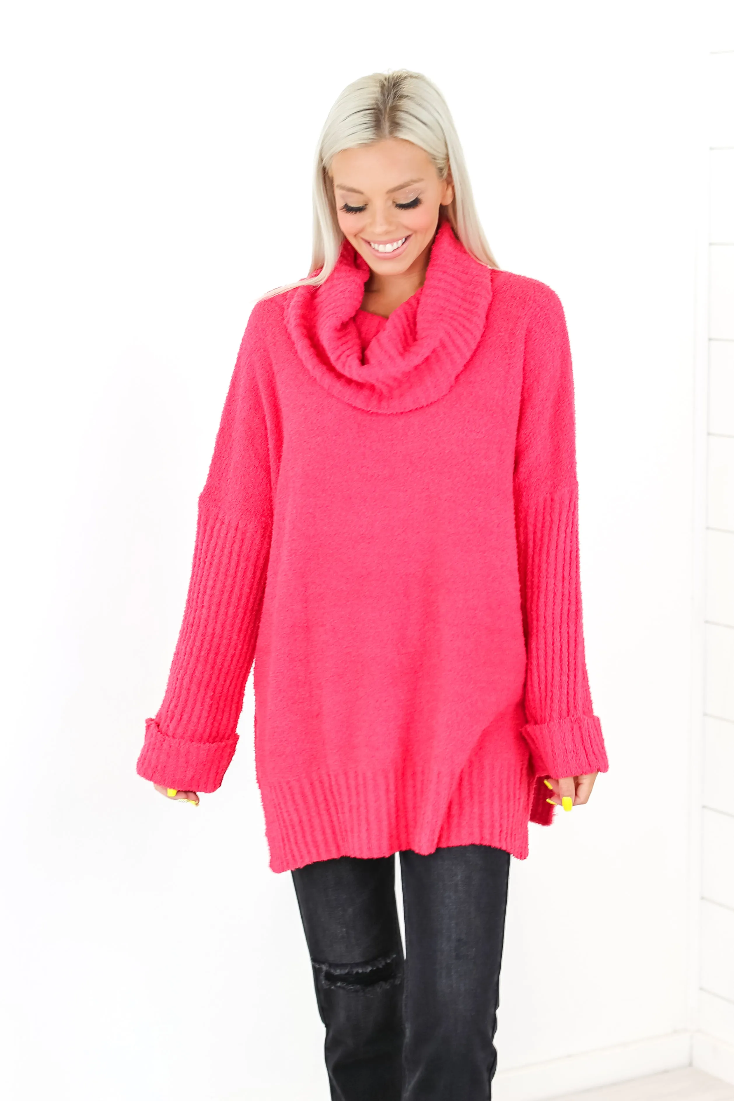 Keep It Comfy Cowl Neck Sweater - 2 Colors