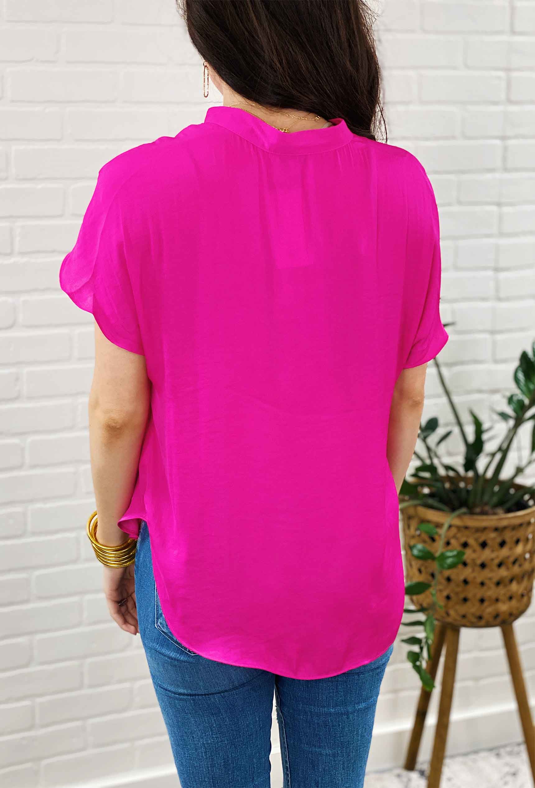 Kerry Blouse in Hot Pink