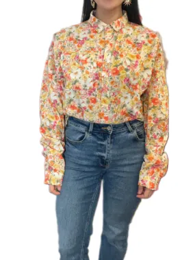 La Boheme Girls Orange, Green, Yellow Floral Cotton Shirt (BNWT)- size O/S