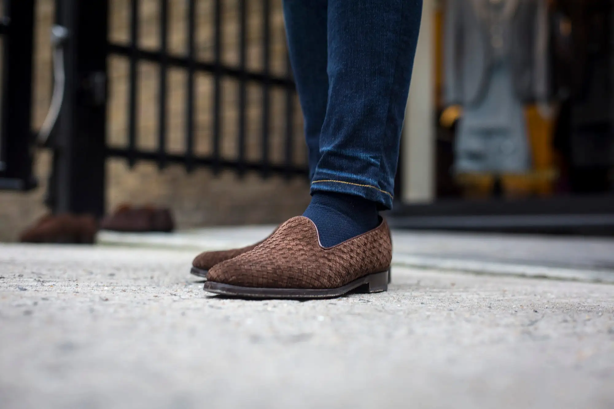 Laurelhurst II - MTO - Braided Dark Brown Suede - TMG Last - Single Leather Sole