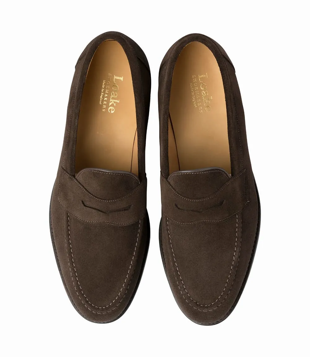 LOAKE Imperial Classic Penny Loafer - Dark Brown Suede