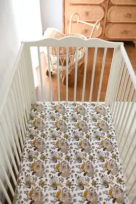 Luna Treasures Bamboo Jersey Cot Sheet - Goldie Blooms