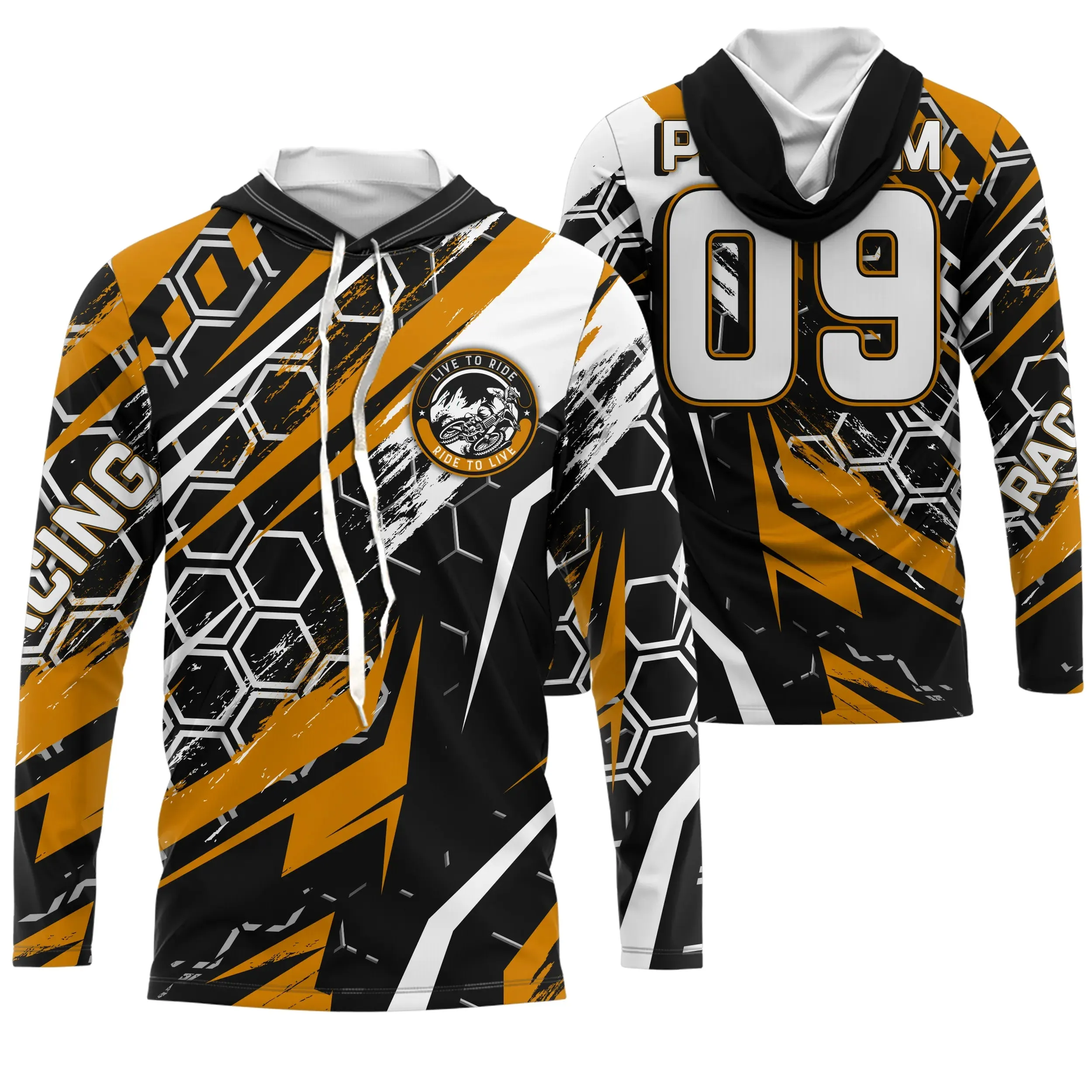 Maillot Cross Protection UV Jaune, Cadeau Personnalisé Pilote Moto Cross, Maillot De Course Jersey - CT20122227