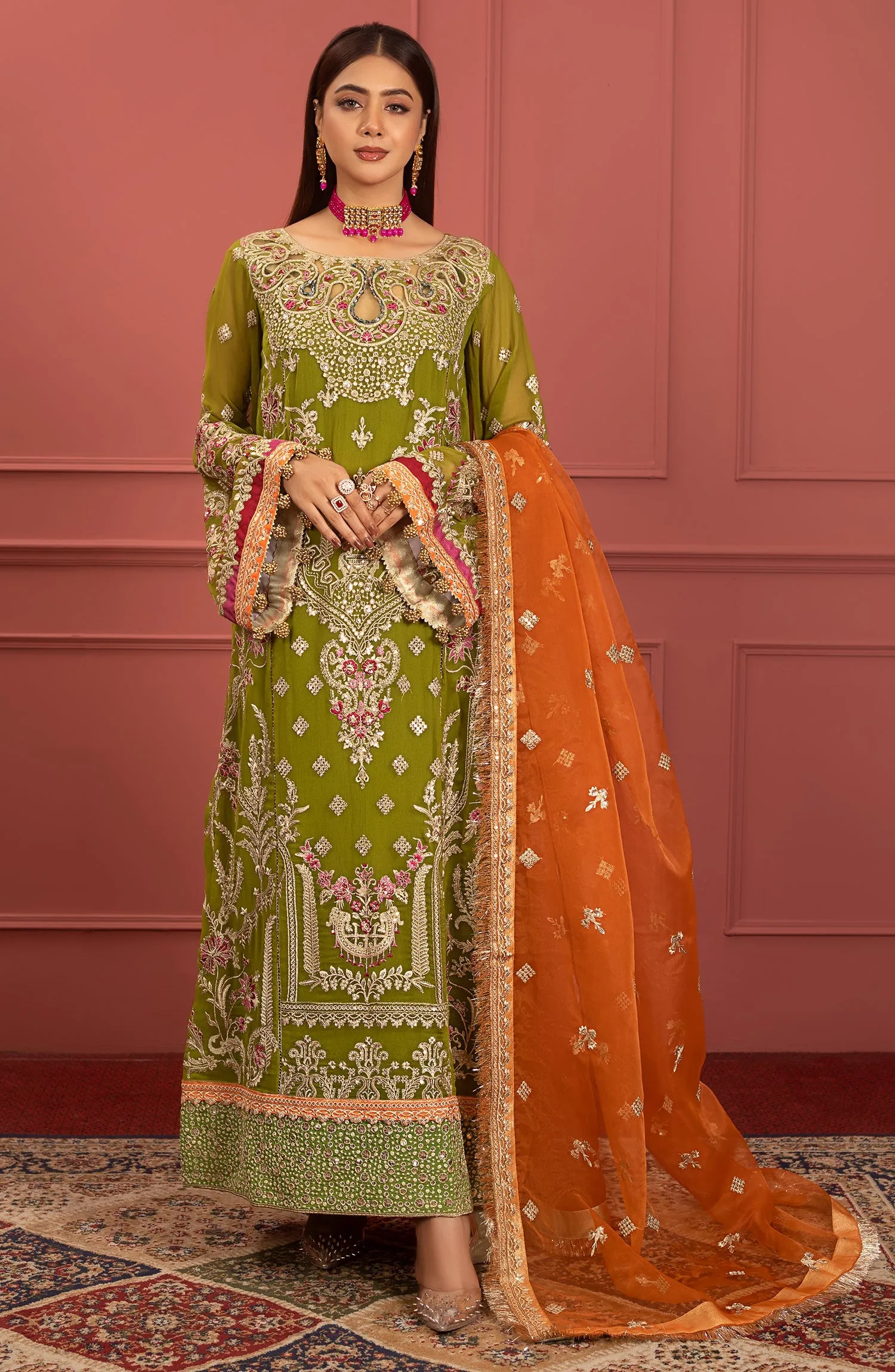 Maryum N Maria Murat Embroidered Chiffon Unstitched 3Pc Suit FFD-0101