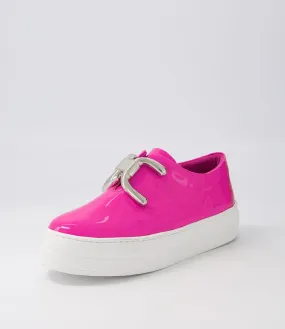 MIDAS Shells Hot Pink White Patent Leather Sneakers