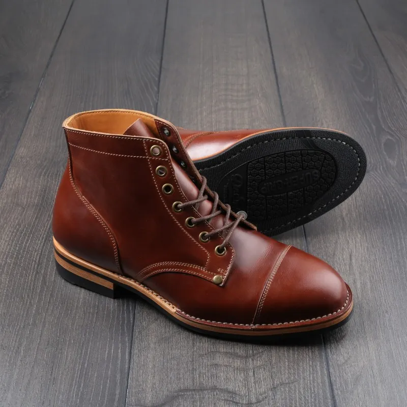 Midas x Skolyx x Dr. Sole Cap toe service boot brown pullup UK6 / EU40 - Seconds