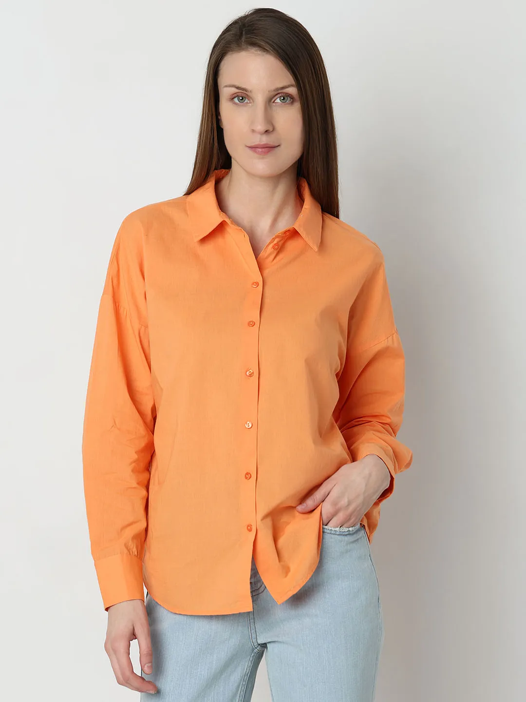 Orange Cotton Shirt