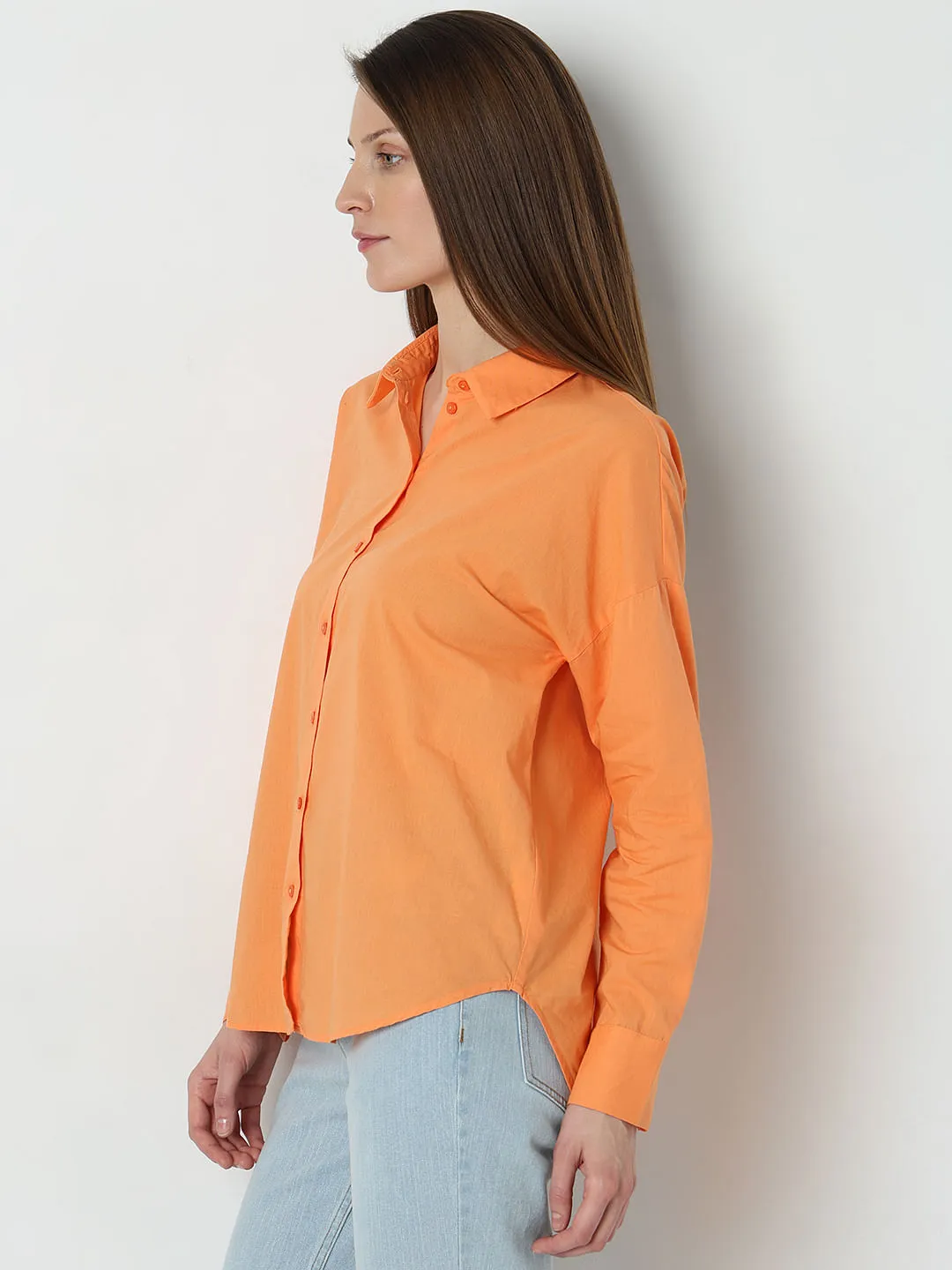 Orange Cotton Shirt