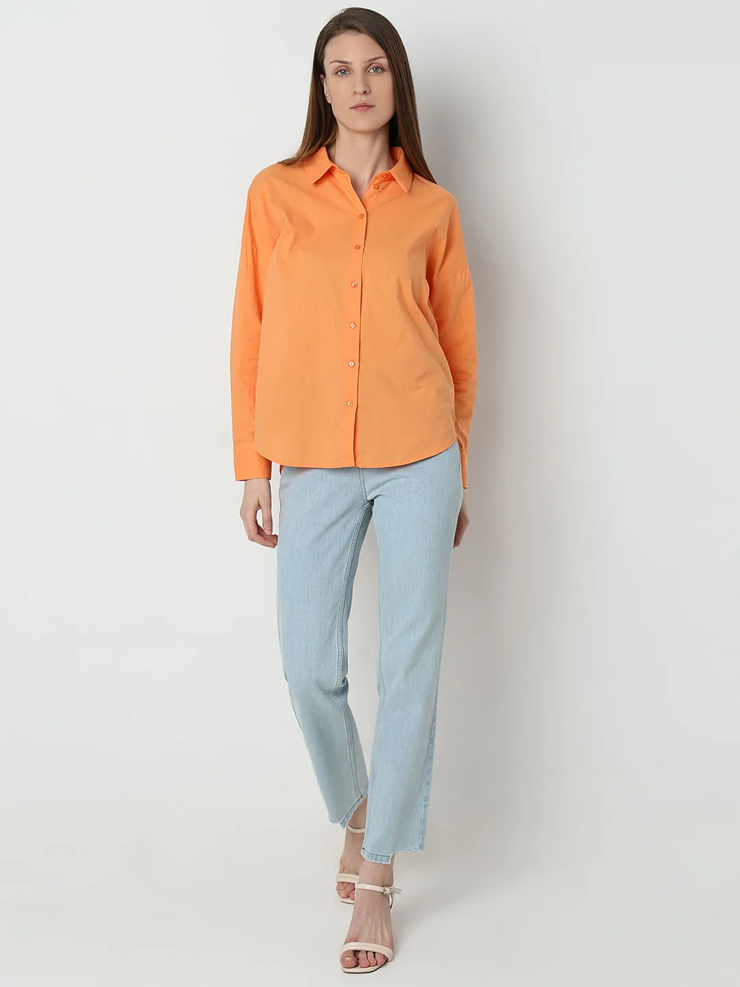 Orange Cotton Shirt