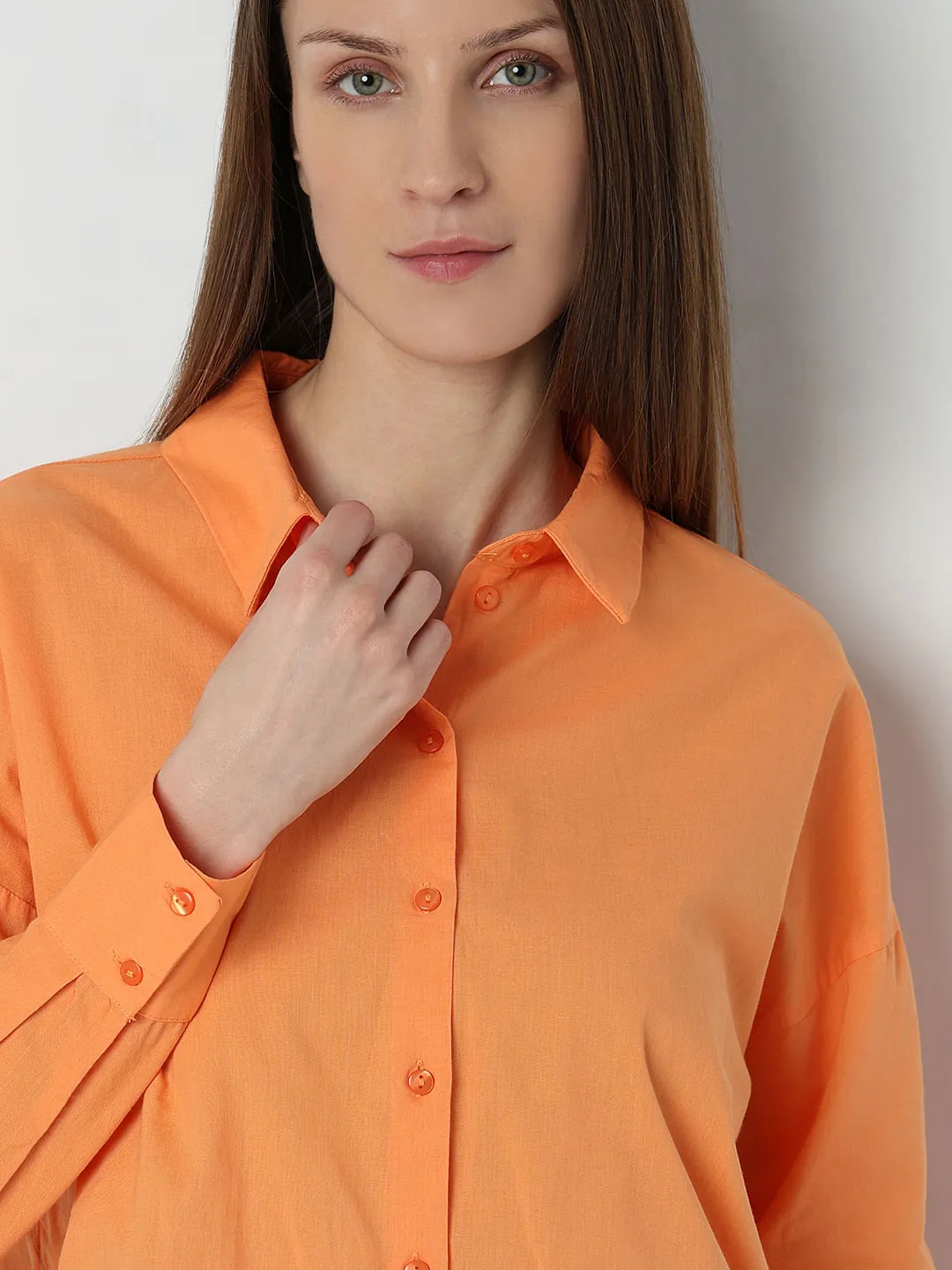 Orange Cotton Shirt