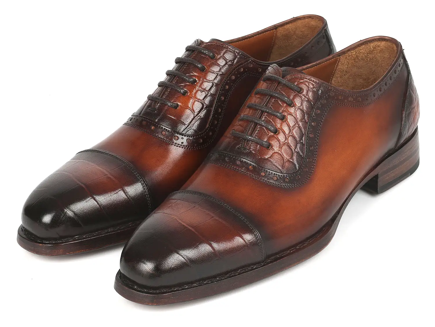 Paul Parkman Goodyear Welted Cap Toe Oxfords Brown - 9482-BRW