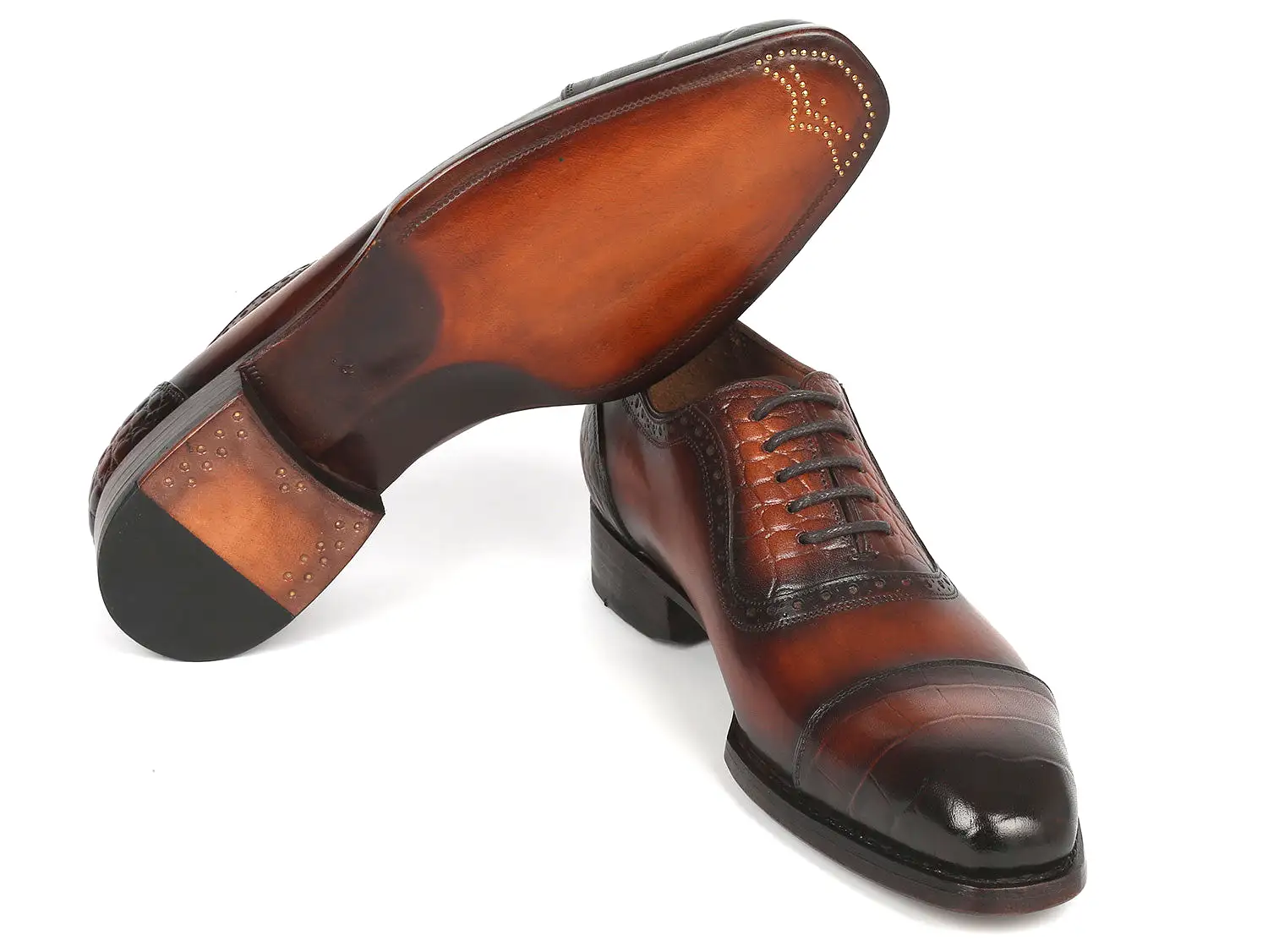 Paul Parkman Goodyear Welted Cap Toe Oxfords Brown - 9482-BRW