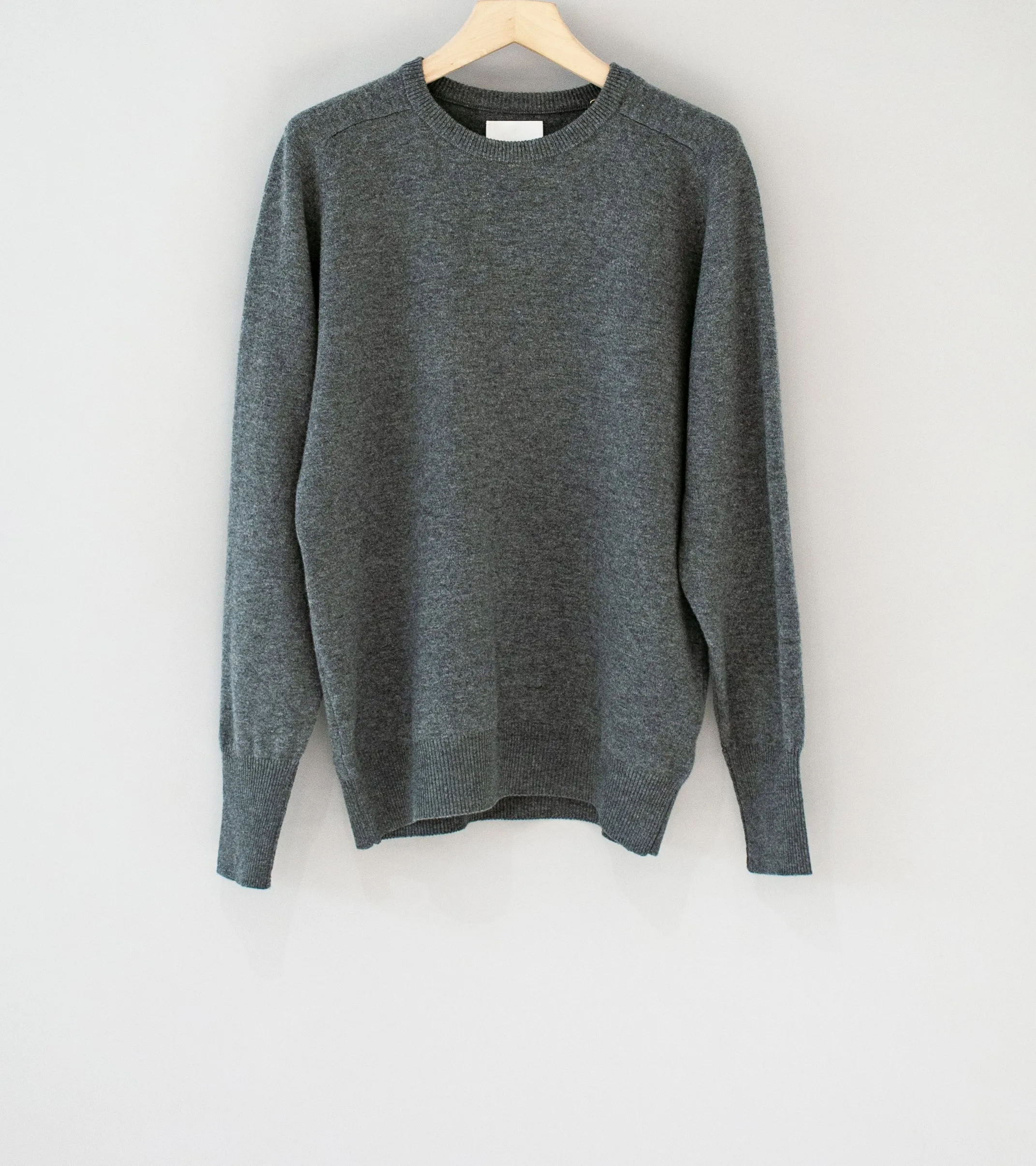 Personal Matters 'Merino Wool Crewneck Sweater' (Dark Grey)