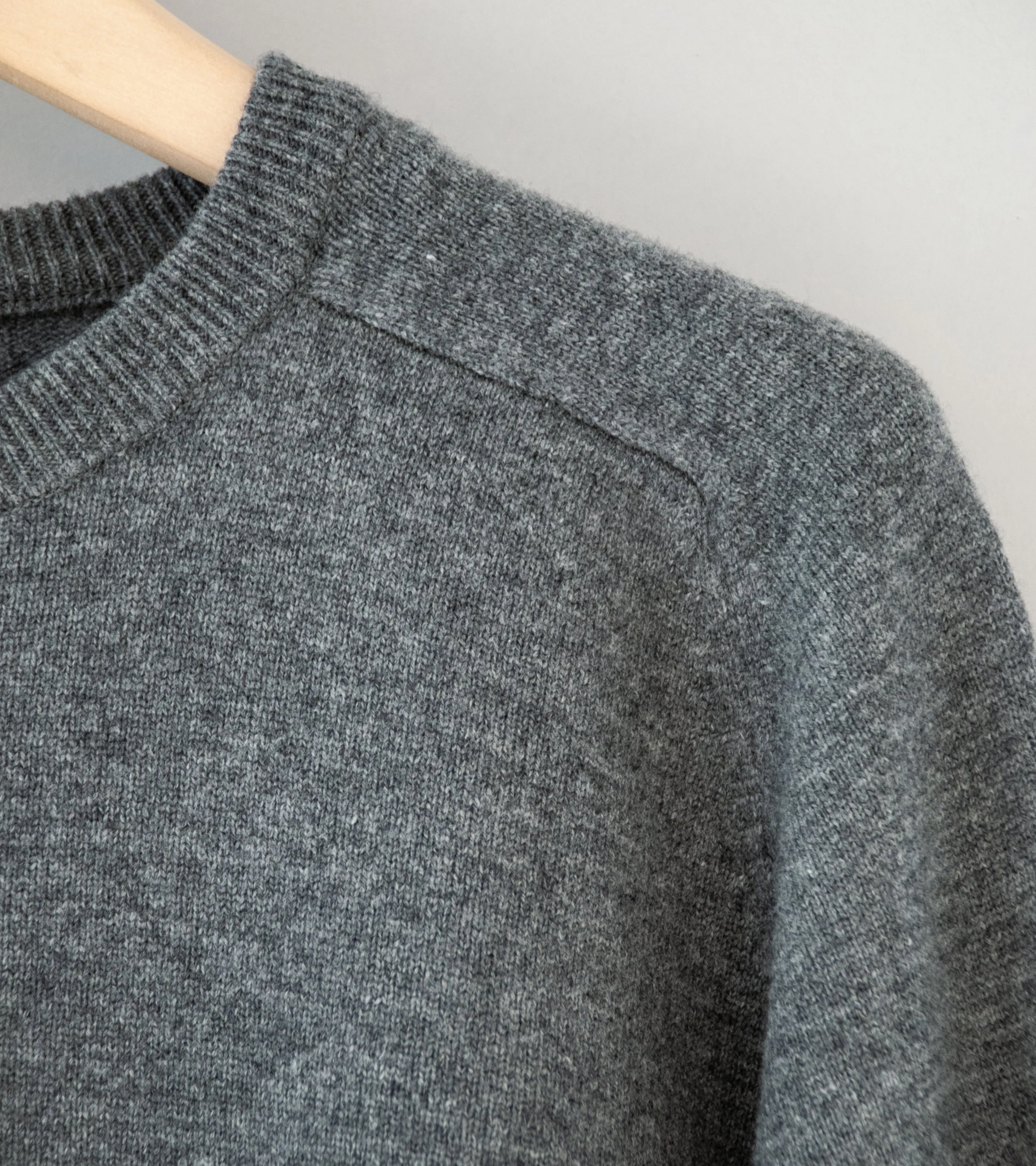 Personal Matters 'Merino Wool Crewneck Sweater' (Dark Grey)