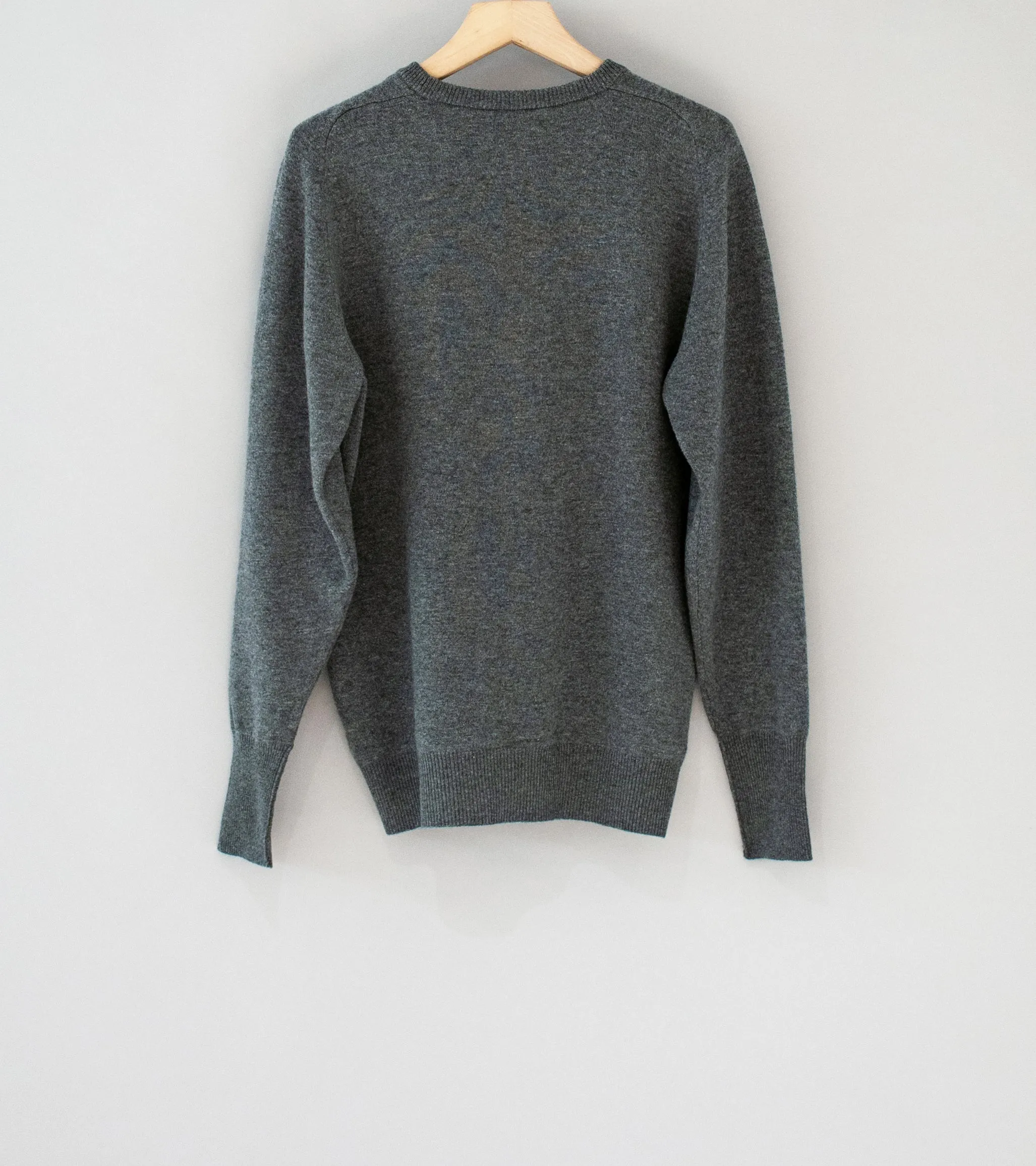 Personal Matters 'Merino Wool Crewneck Sweater' (Dark Grey)