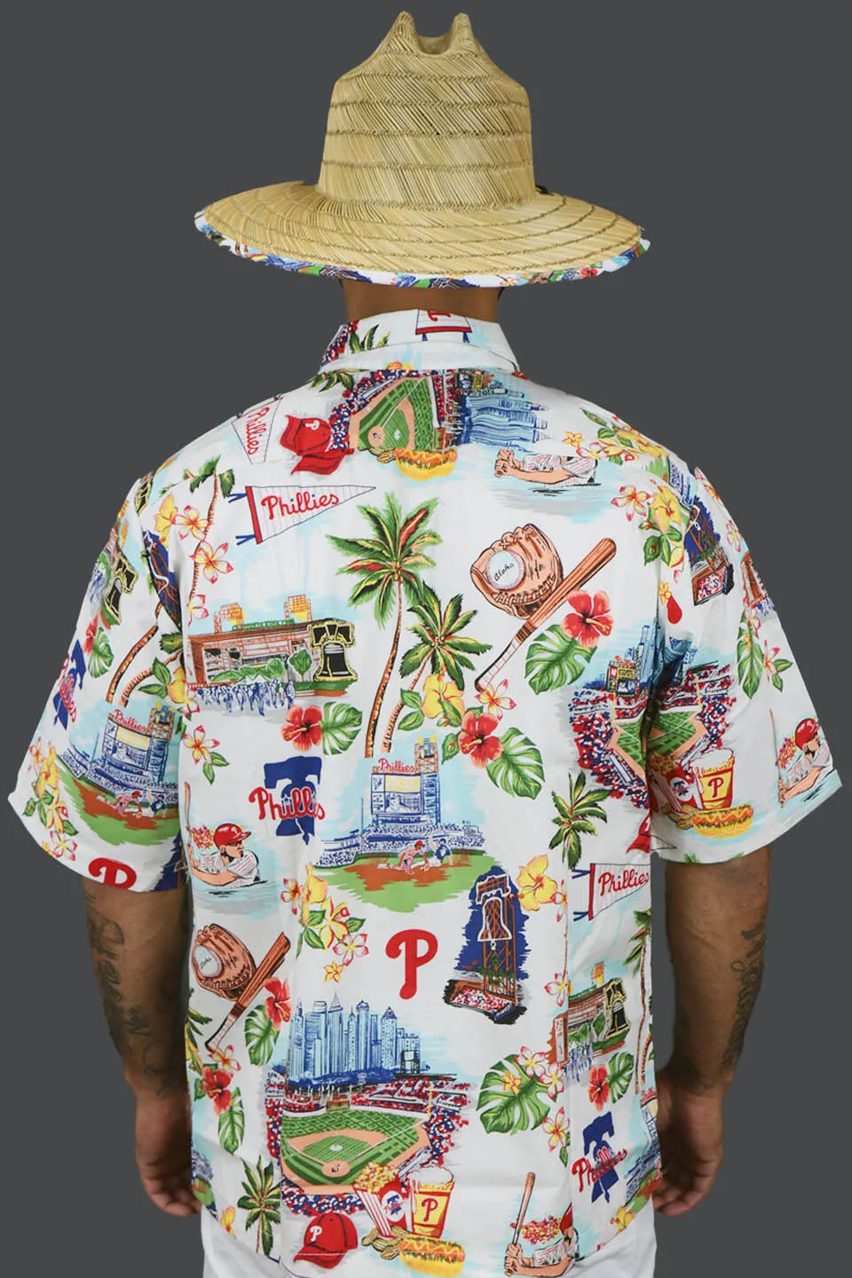 Philadelphia Phillies Authentic Hawaiian Print Polo Shirt | Scenic