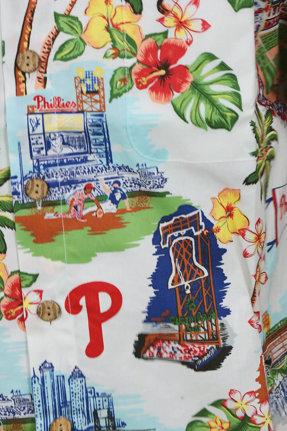 Philadelphia Phillies Authentic Hawaiian Print Polo Shirt | Scenic