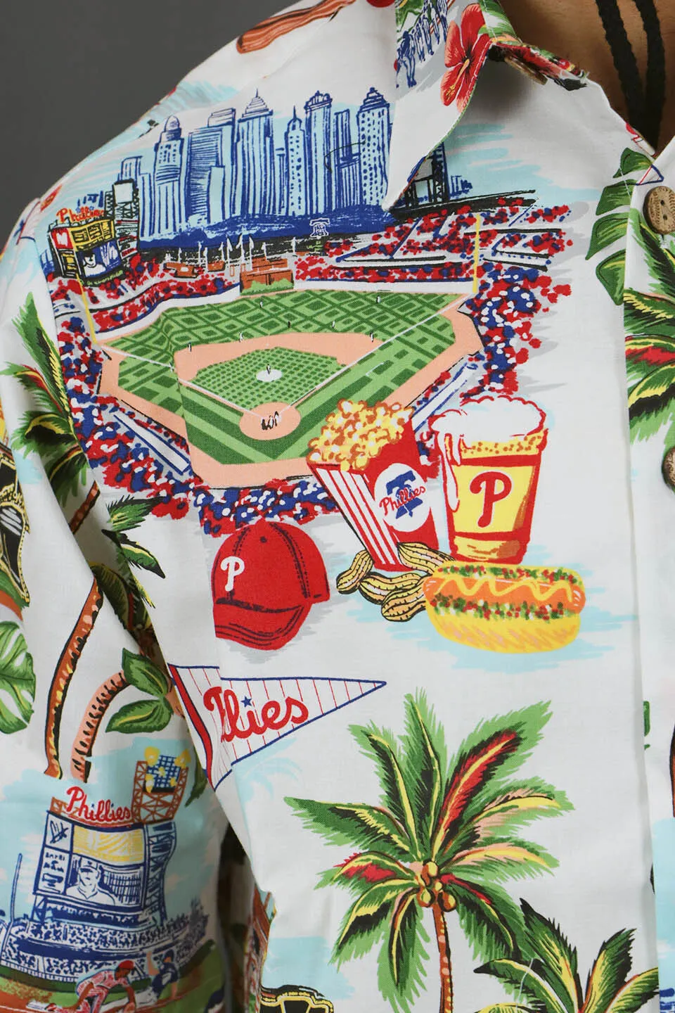 Philadelphia Phillies Authentic Hawaiian Print Polo Shirt | Scenic