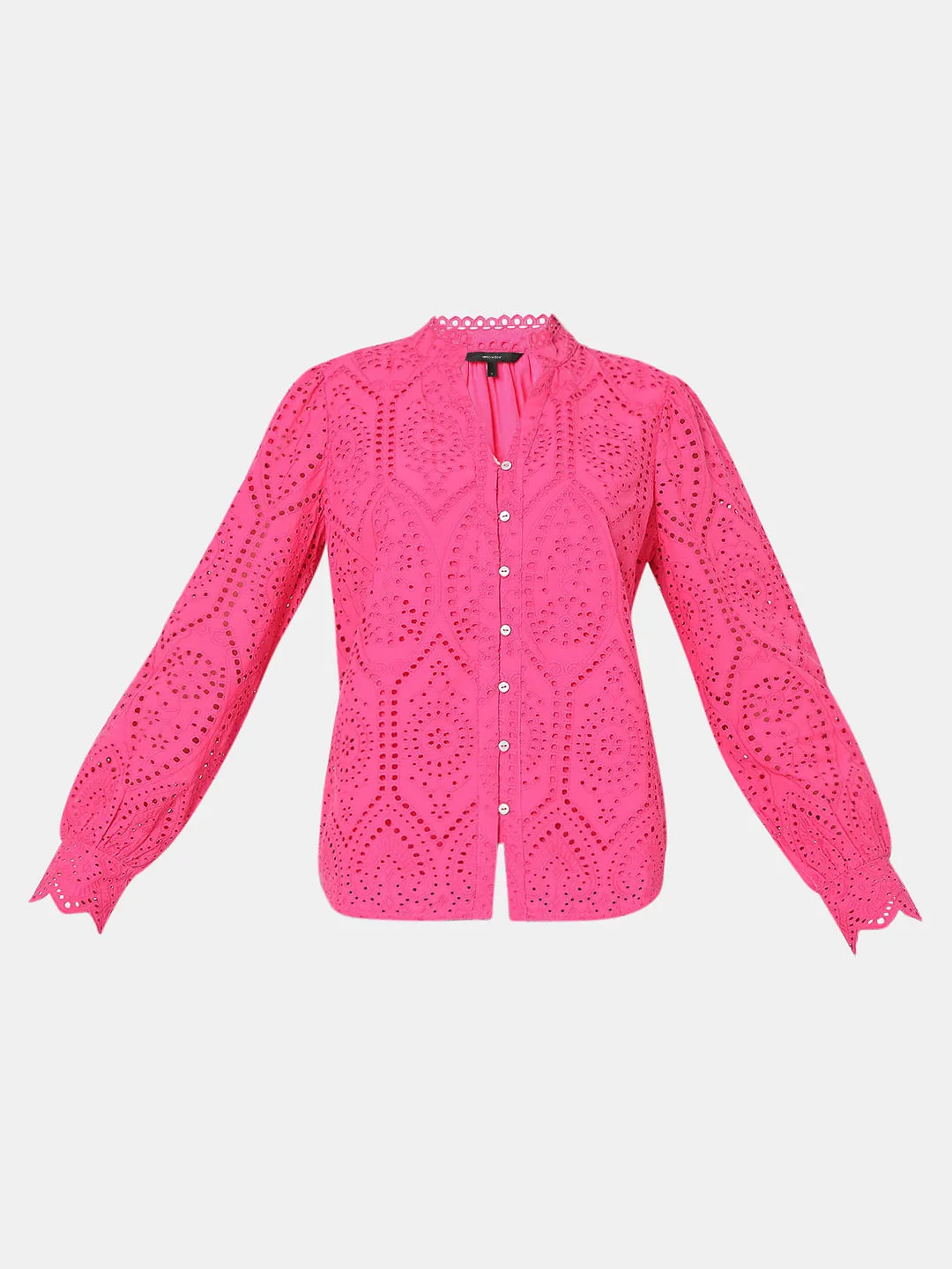 Pink Schiffli Cotton Shirt