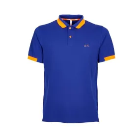 PIQUET POLO SHIRT WITH BIG CONTRAST PROFILES Man Royal