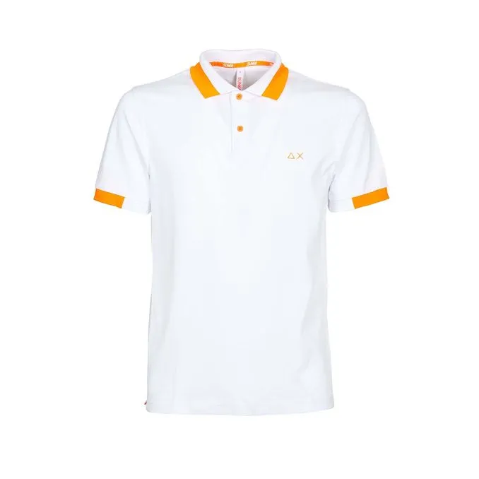 PIQUET POLO SHIRT WITH BIG CONTRAST PROFILES Man White