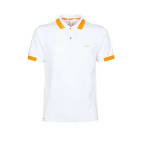 PIQUET POLO SHIRT WITH BIG CONTRAST PROFILES Man White