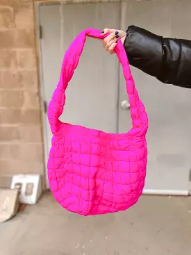 Quilted Shoulder Bag | Hot Pink