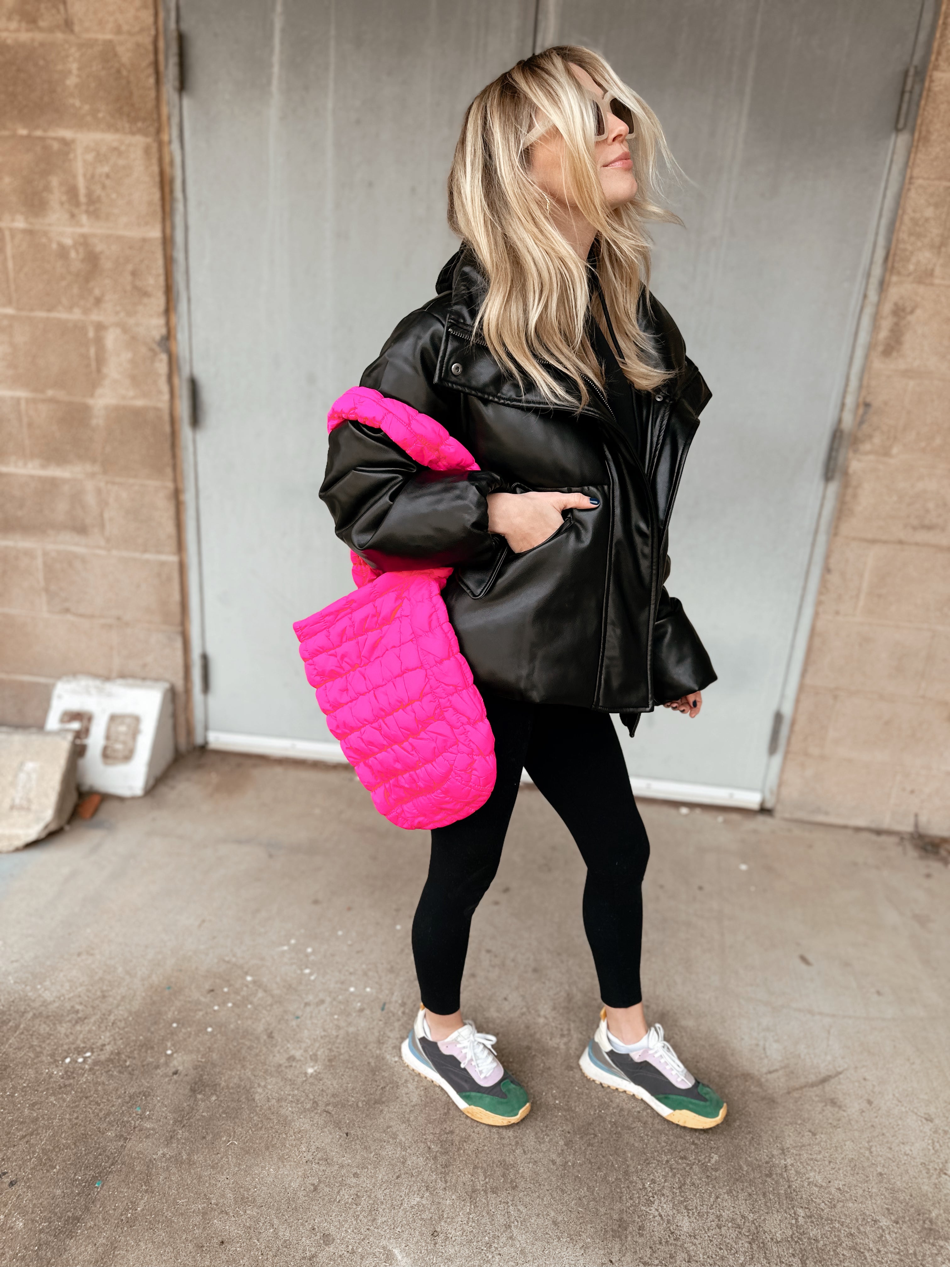 Quilted Shoulder Bag | Hot Pink