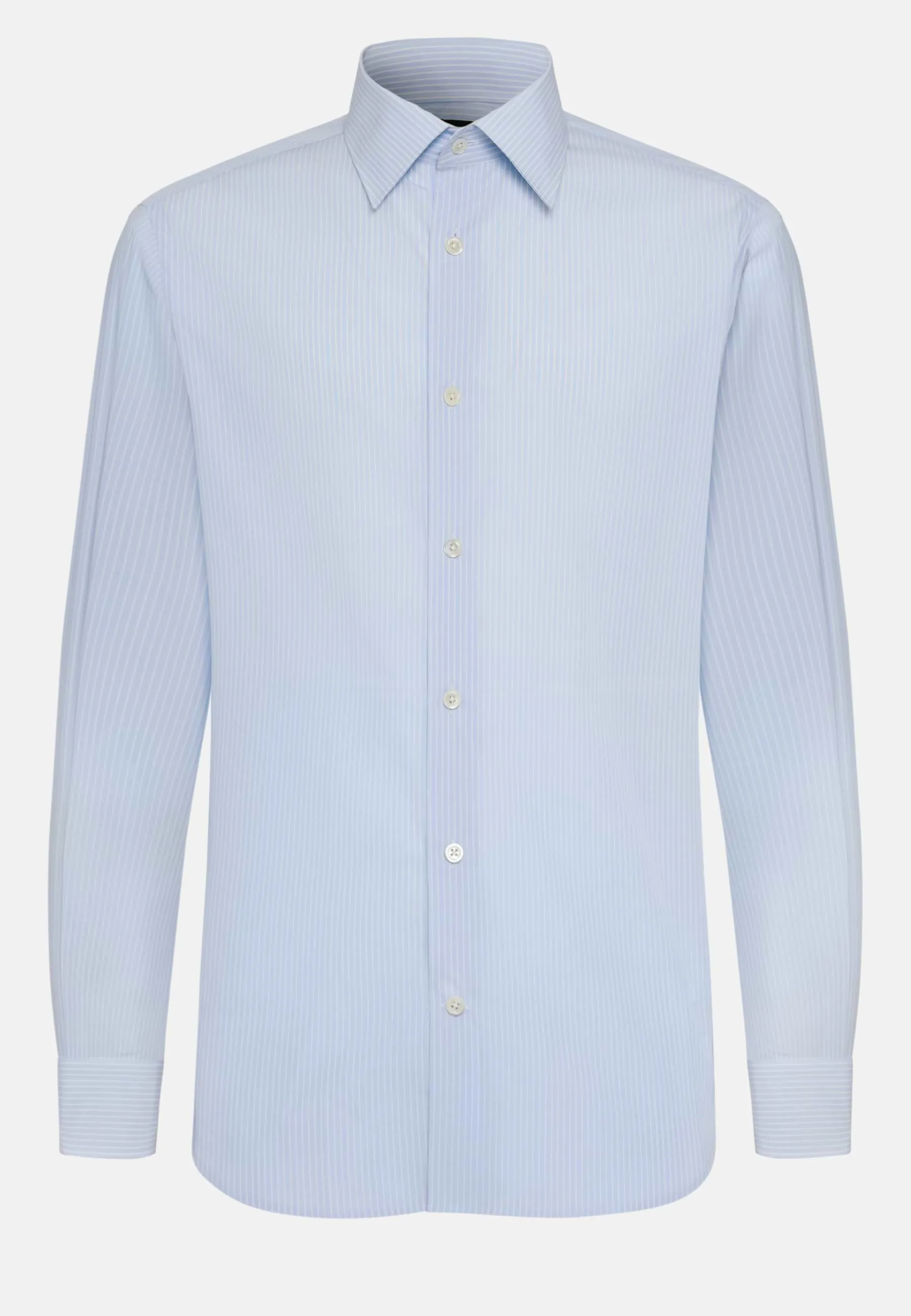 Regular Fit Sky Blue Striped Cotton Shirt