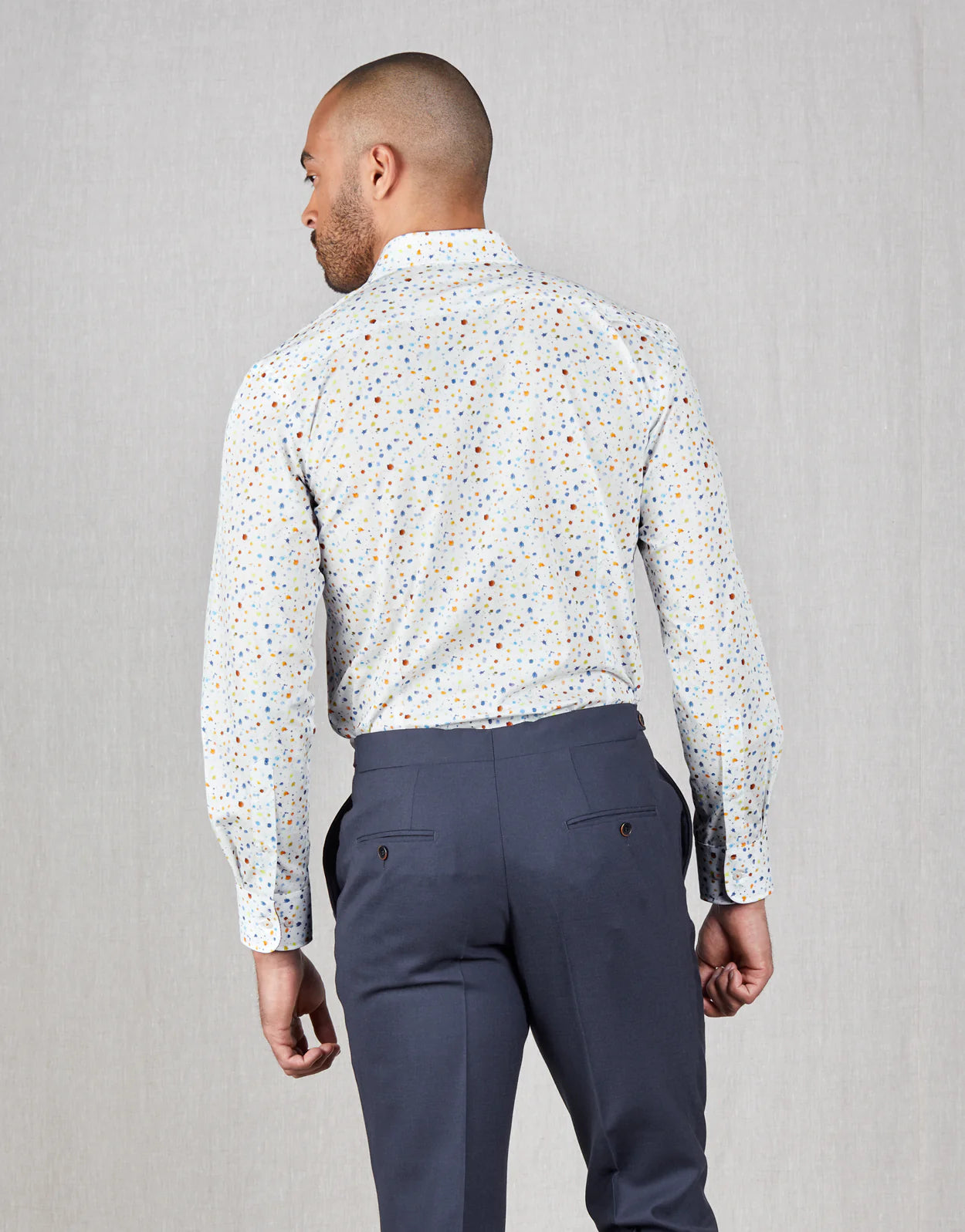 Rembrandt - Barbican Shirt - Orange & Blue Splatter Shirt