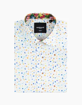 Rembrandt - Barbican Shirt - Orange & Blue Splatter Shirt