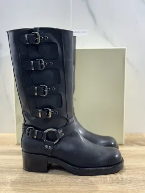 Roberto Serpentini Biker Boot Pelle Nera Handmade In Italy Casual Boot