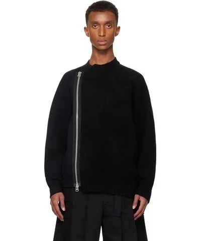 Sacai Black Zip Sweater