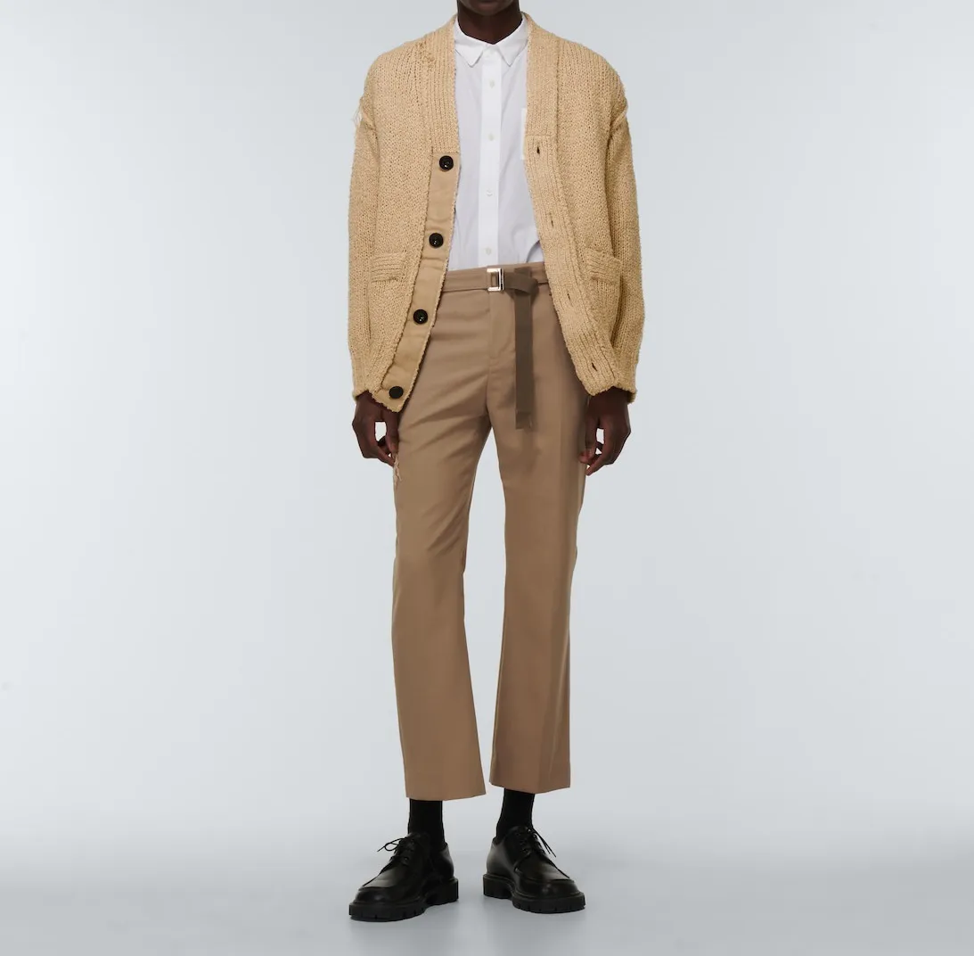 sacai  |Plain Cotton Oversized Designers Cardigans