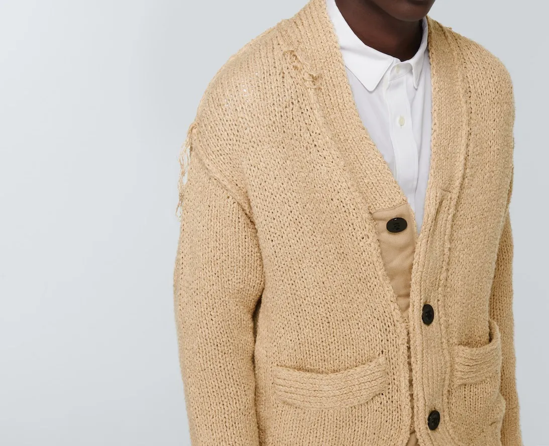 sacai  |Plain Cotton Oversized Designers Cardigans