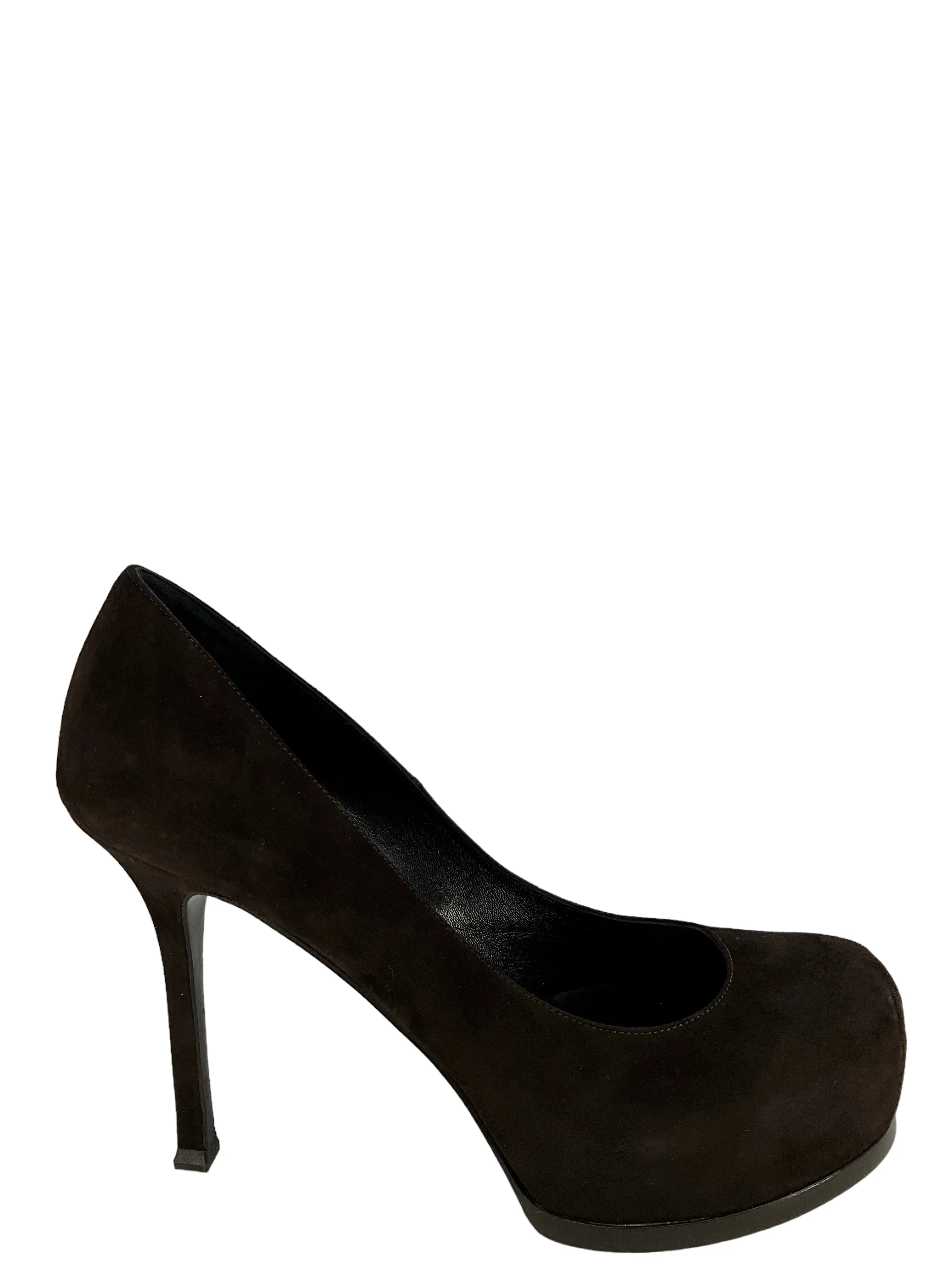 Saint Laurent Brown Suede Platform Pumps Size 9