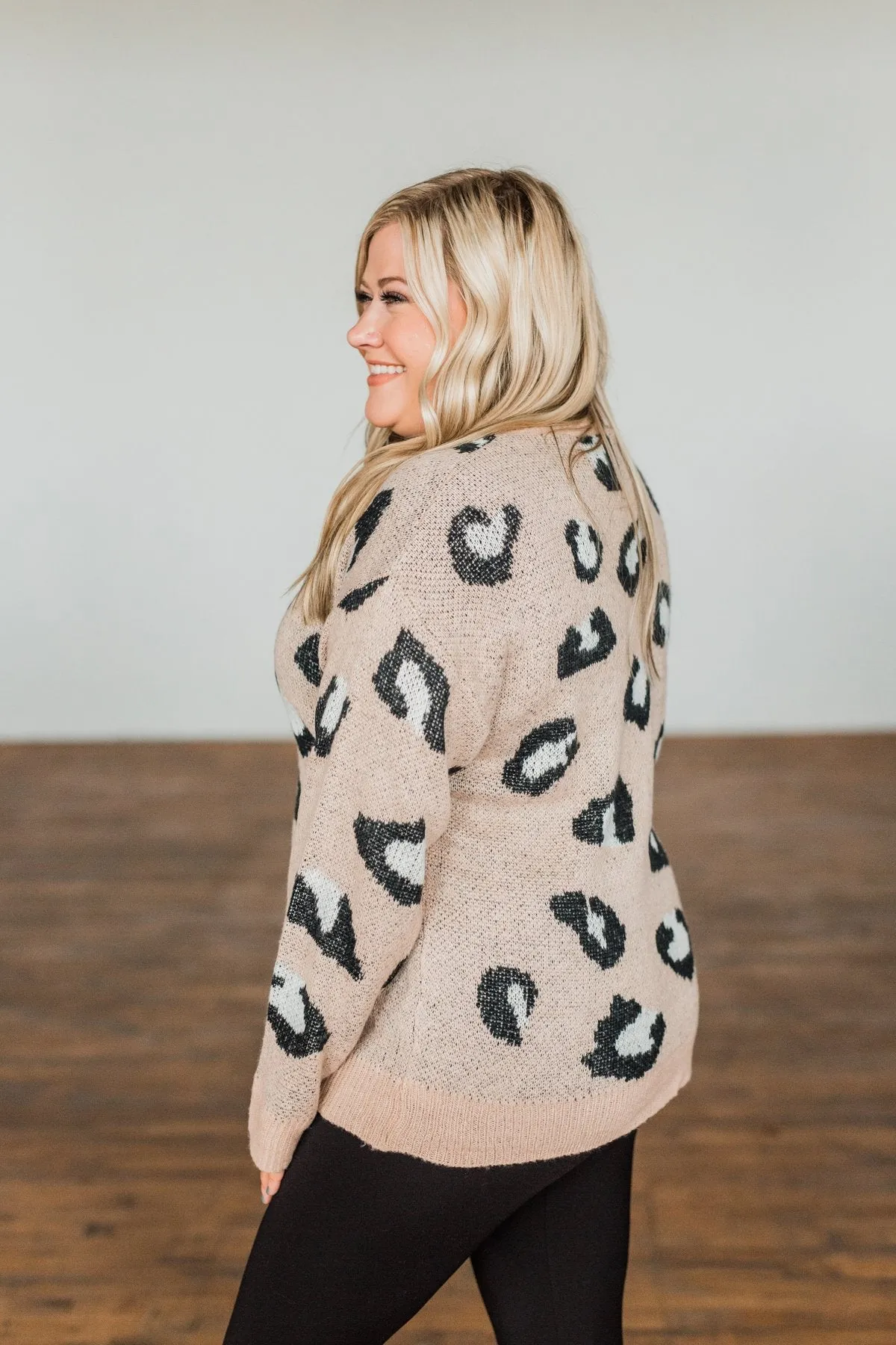 Simply Sublime Leopard Sweater- Taupe, Black, Off White